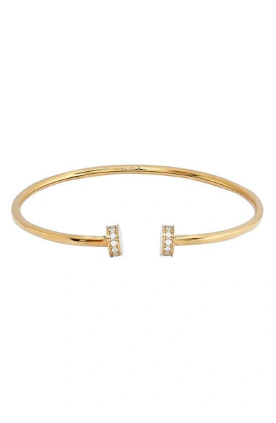 Shop Knotty Skinny Crystal Cap Cuff In Gold
