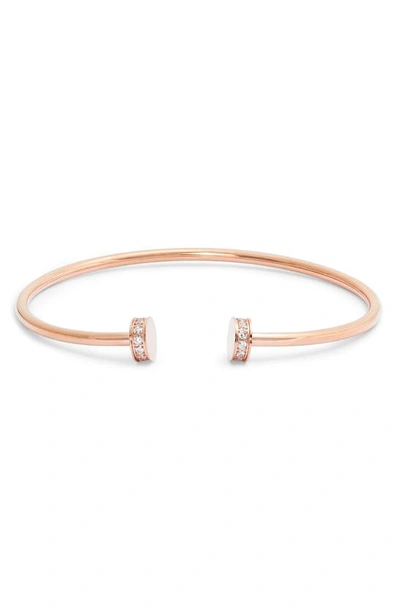 Shop Knotty Skinny Crystal Cap Cuff In Rose Gold