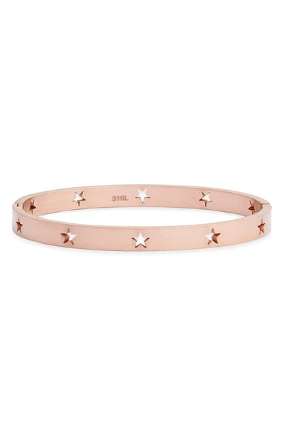 Shop Knotty Star Cutout Bangle In Rose Gold