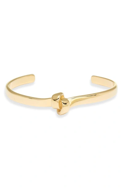 Shop Knotty Flat Knot Cuff Bracelet In Gold