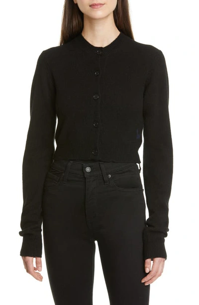 Shop Bottega Veneta Cashmere Crop Cardigan In 1000 Black