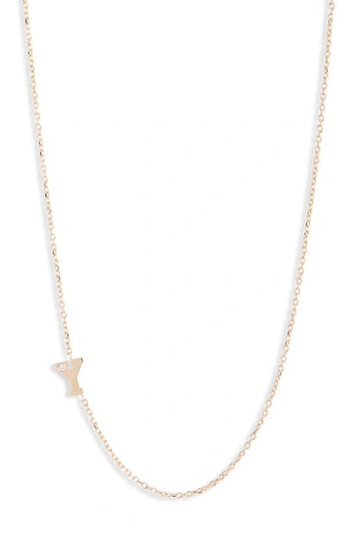 Shop Anzie Diamond Initial Necklace In Y