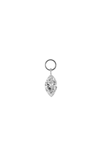 Shop Maria Tash Marquise Diamond Earring Charm In White Gold/ Diamond