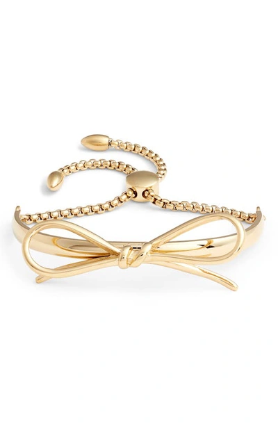 Shop Knotty Bow Bracelet In Gold