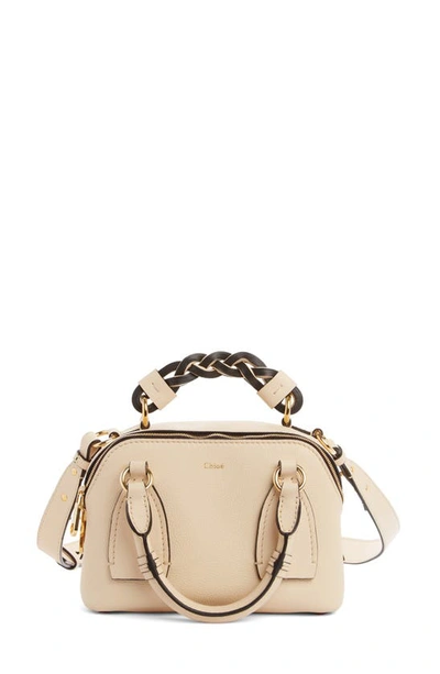 Shop Chloé Small Daria Leather Day Bag In Sweet Beige
