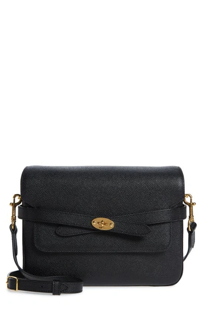 Shop Mulberry Bayswater Pebbled Leather Crossbody Bag In Black