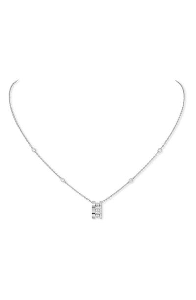 Shop Messika Move Romane Diamond Pendant Necklace In White Gold/ Diamond