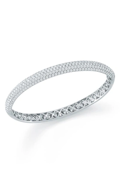 Shop Kwiat Pavé Diamond Stackable Bangle In White Gold