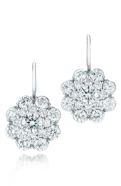 Shop Kwiat Diamond Cluster Platinum Drop Earrings