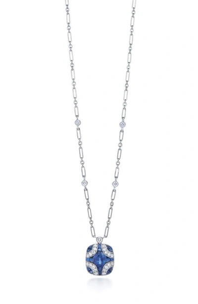 Shop Kwiat Diamond & Sapphire Pendant Necklace In White Gold/ Sapphire