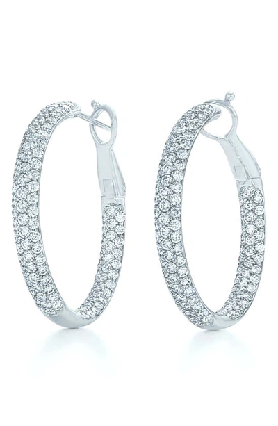 Shop Kwiat Moonlight Pavé Diamond Hoop Earrings In White Gold