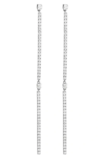 Shop Messika Gatsby Linear Diamond Earrings In White Gold/ Diamond