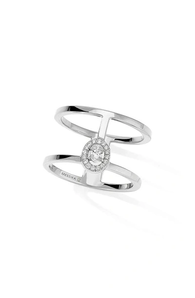 Shop Messika Glam'azone Openwork Diamond Ring In White Gold/ Diamond
