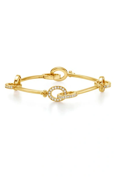 Shop Temple St Clair Orsina Pave Diamond Link Bracelet In Diamond/ Yellow Gold