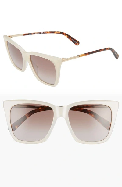 Shop Rebecca Minkoff Indio 55mm Gradient Cat Eye Sunglasses In White Pear/ Brown