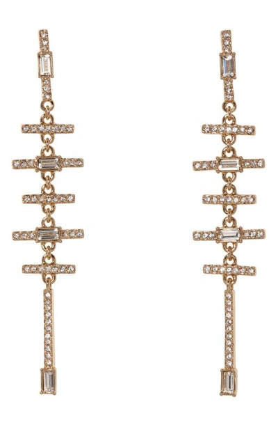 Shop Vince Camuto Linear Drop Earrings In Gold/crystal