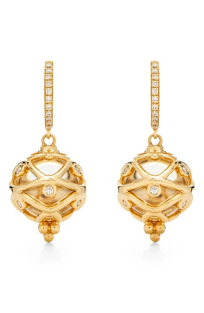 Shop Temple St Clair Theodora Pave Diamond Rock Crystal Amulet Drop Earrings In Crystal/ Diamond