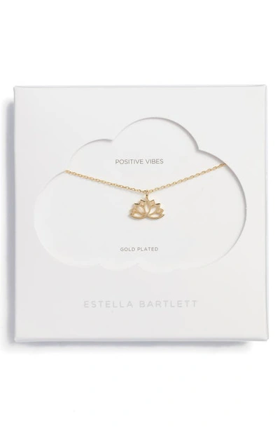 Estella Bartlett Lotus Flower Pendant Necklace In Gold