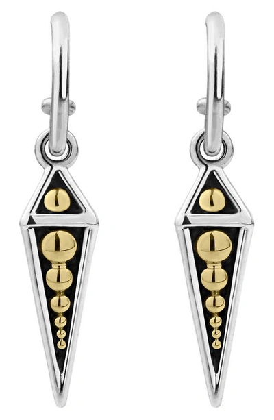 Shop Lagos Ksl Pyramid Spike Drop Earrings In Silver