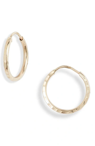 Shop Bony Levy 14k Gold Hammered Hoop Earrings In Yellow Gold