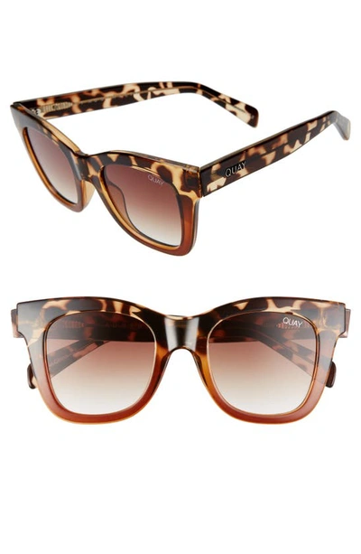 Shop Quay After Hours 50mm Square Sunglasses In Tortoise/ Brown Fade