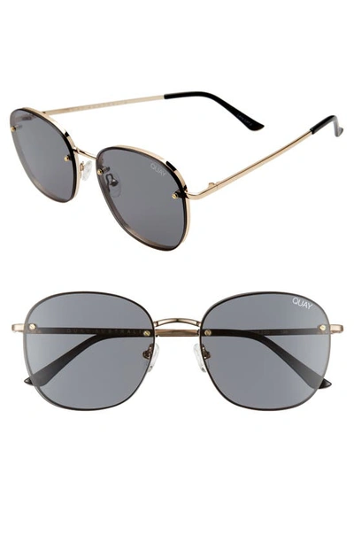 Shop Quay Jezabell 53mm Rimless Aviator Sunglasses In Gold/ Smoke