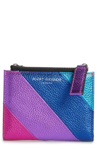 Shop Kurt Geiger Rainbow Shop Stripe Leather Wallet In Open Miscellaneous