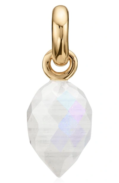 Shop Monica Vinader Fiji Bud Gemstone Enhancer In Yellow Gold/ Moonstone