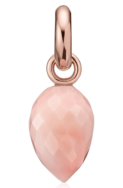 Shop Monica Vinader Fiji Bud Pendant Charm In Rose Gold/ Pink Opal