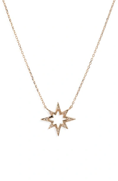 Shop Anzie Star Pendant Necklace In Yellow Gold/ White