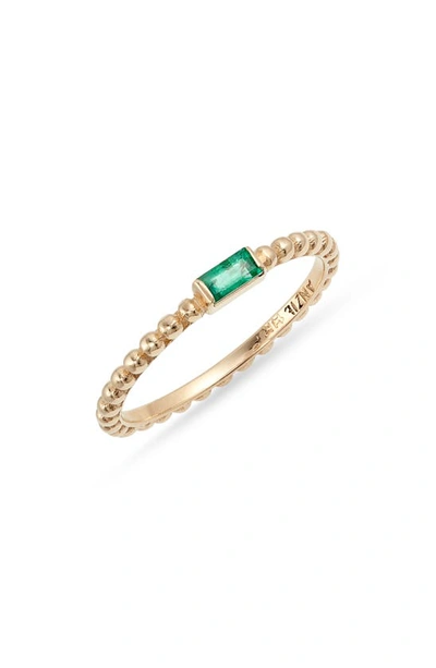 Anzie Emerald Dew Drop Stackable Ring | Gemstones/yellow Gold