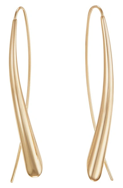 Shop Lana Jewelry Narrow Upside Down Hoop Earrings In Yellow Gold