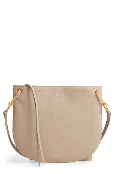 Shop Hugo Boss Kristin Leather Crossbody Bag In Light/ Pastel Brown