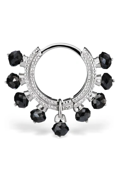 Shop Maria Tash Coronet Black Diamond Earring In White Gold