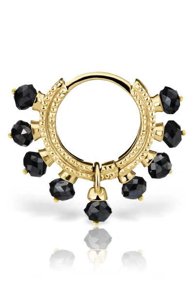 Shop Maria Tash Coronet Black Diamond Earring In Yellow Gold