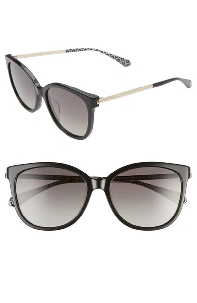 Shop Kate Spade Britton 55mm Cat Eye Sunglasses In Black/ Grey