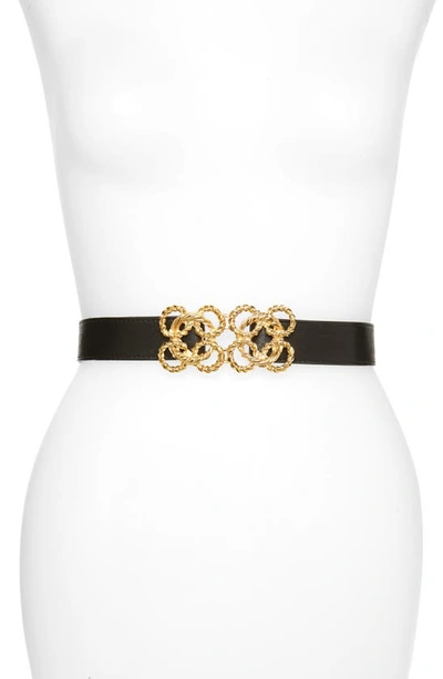 Shop Raina Torchon Rope Buckle Leather Belt In Black