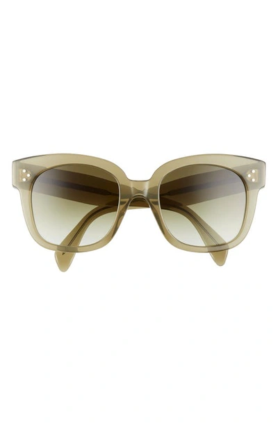 Shop Celine 54mm Square Sunglasses In Dark Green/ Gradient Green