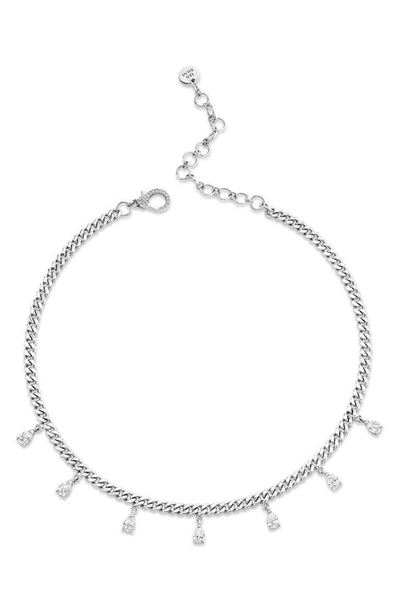 Shop Shay Baby Link Mini Diamond Charm Choker In White Gold/diamond