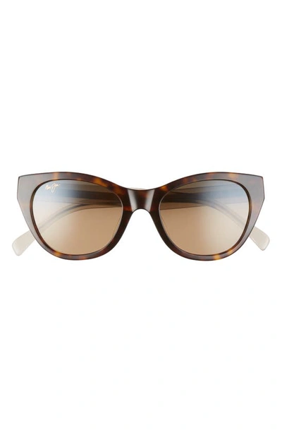 Shop Maui Jim Capri 51mm Polarizedplus2® Cat Eye Sunglasses In Tortoise/ Transparent Tan