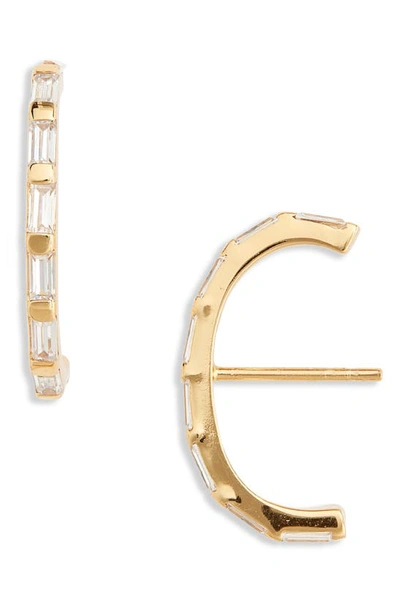 Shop Argento Vivo Baguette Suspender Stud Earrings In Gold