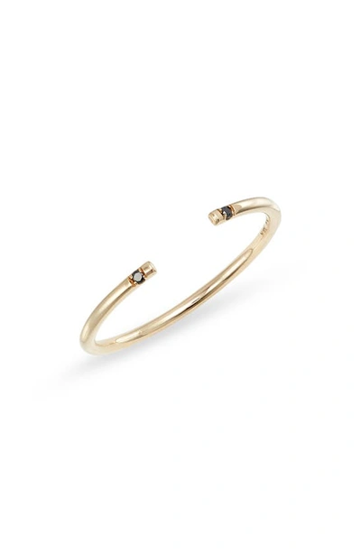 Shop Jennie Kwon Designs Black Diamond Open Band Ring In Yellow Gold