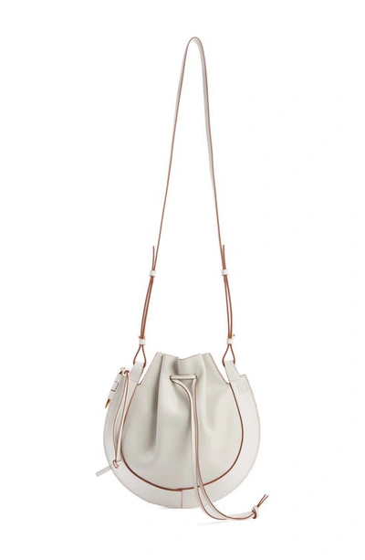 Shop Loewe Horseshoe Leather Crossbody Bag In Soft White