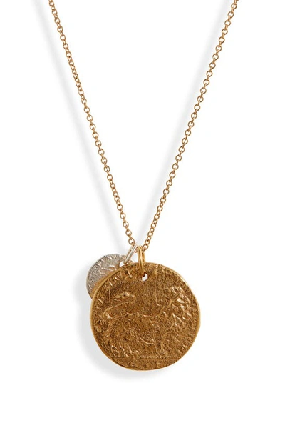 Shop Alighieri The Double Lion Coin Necklace In Gold