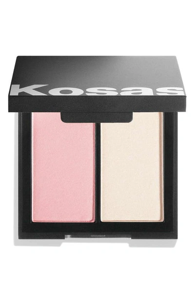 Shop Kosas Color & Light Intensity Powder Blush & Highlighter Palette In Longitude Zero High Intensity