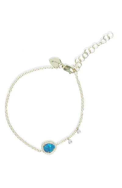 Shop Meira T Opal & Diamond Bracelet In Yellow Gold