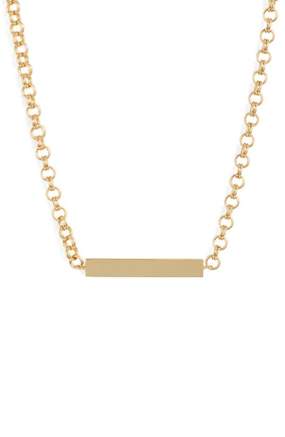 Shop Gorjana Lou Tag Necklace In Gold