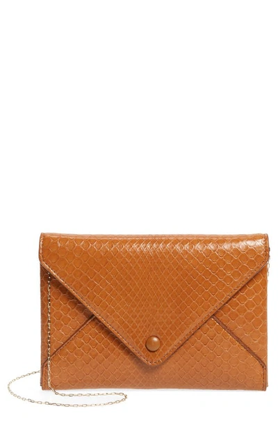 Shop The Row Leather Envelope Bag In Camel