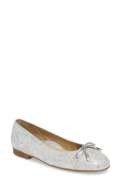 Shop Ara Scout Flat In Silver Dragonfly Leather