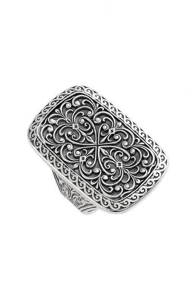Shop Konstantino 'classics' Rectangle Filigree Ring In Silver